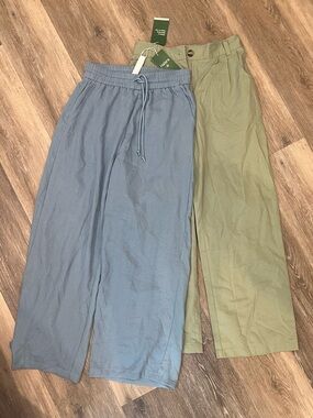 Halara size small Wide Leg Pants in Light Blue and Light Green
